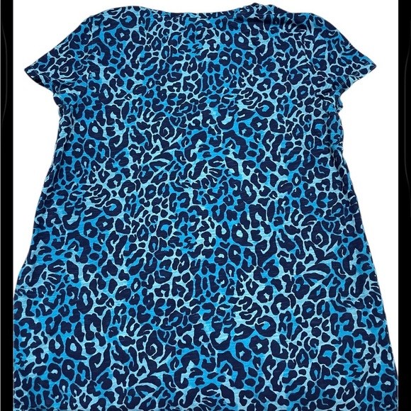 Lilly Pulitzer Etta Tee Blue Leopard Print size XXS - Picture 3 of 4